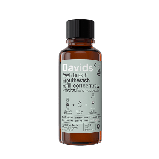 Davids Hydroxi™ fresh breath mouthwash refill concentrate w/nano-hydroxyapatite, mint, 4oz - 6pk