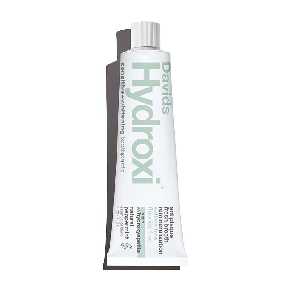 Davids Hydroxi™ sensitive + whitening toothpaste w/nano hydroxyapatite, peppermint, 4oz - 6pk
