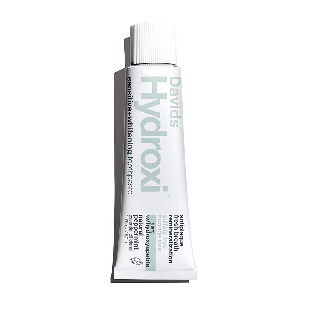 Davids Hydroxi™ sensitive + whitening toothpaste w/nano hydroxyapatite, peppermint, travel size, 1.75oz - 6pk