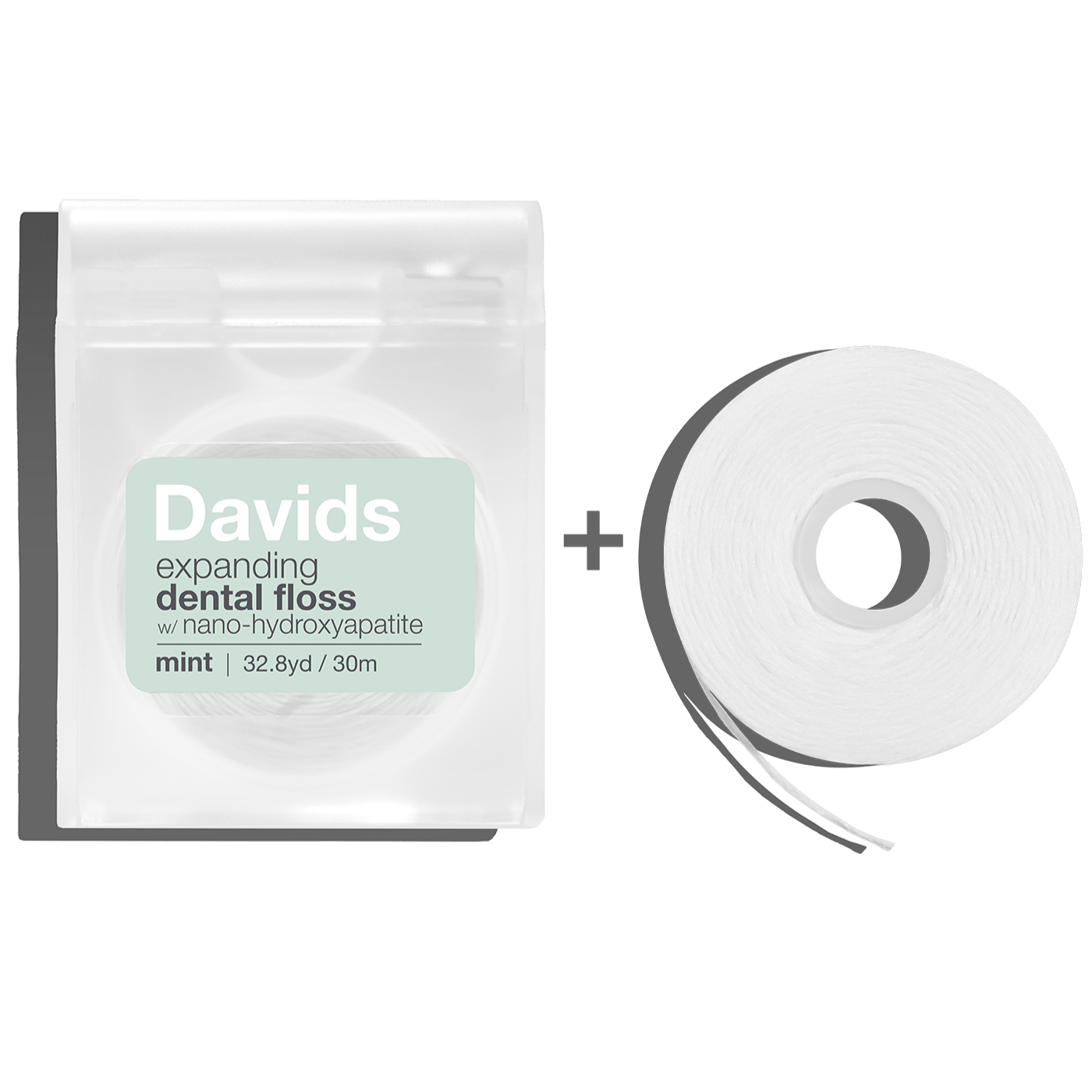 Davids Hydroxi™ expanding dental floss, dispenser + refill - 6pk