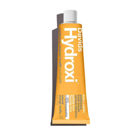 Davids Hydroxi™ whitening + enamel health toothpaste w/nano hydroxyapatite, kids+adults, orange vanilla, 4oz - 6pk