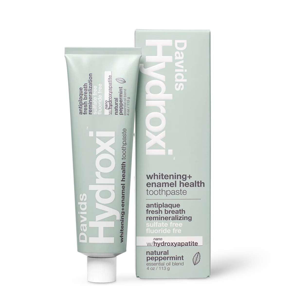 Davids Hydroxi™ whitening + enamel health toothpaste w/nano hydroxyapatite, peppermint, 4oz - 6pk