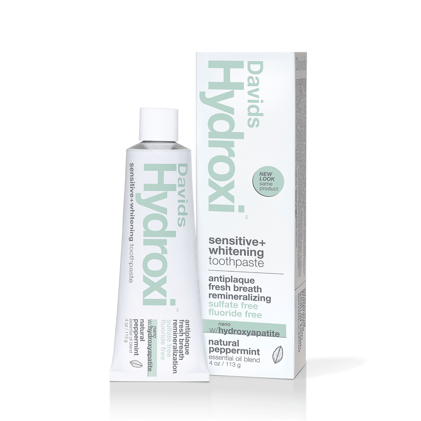 Davids Hydroxi™ sensitive + whitening toothpaste w/nano hydroxyapatite, peppermint, 4oz - 6pk