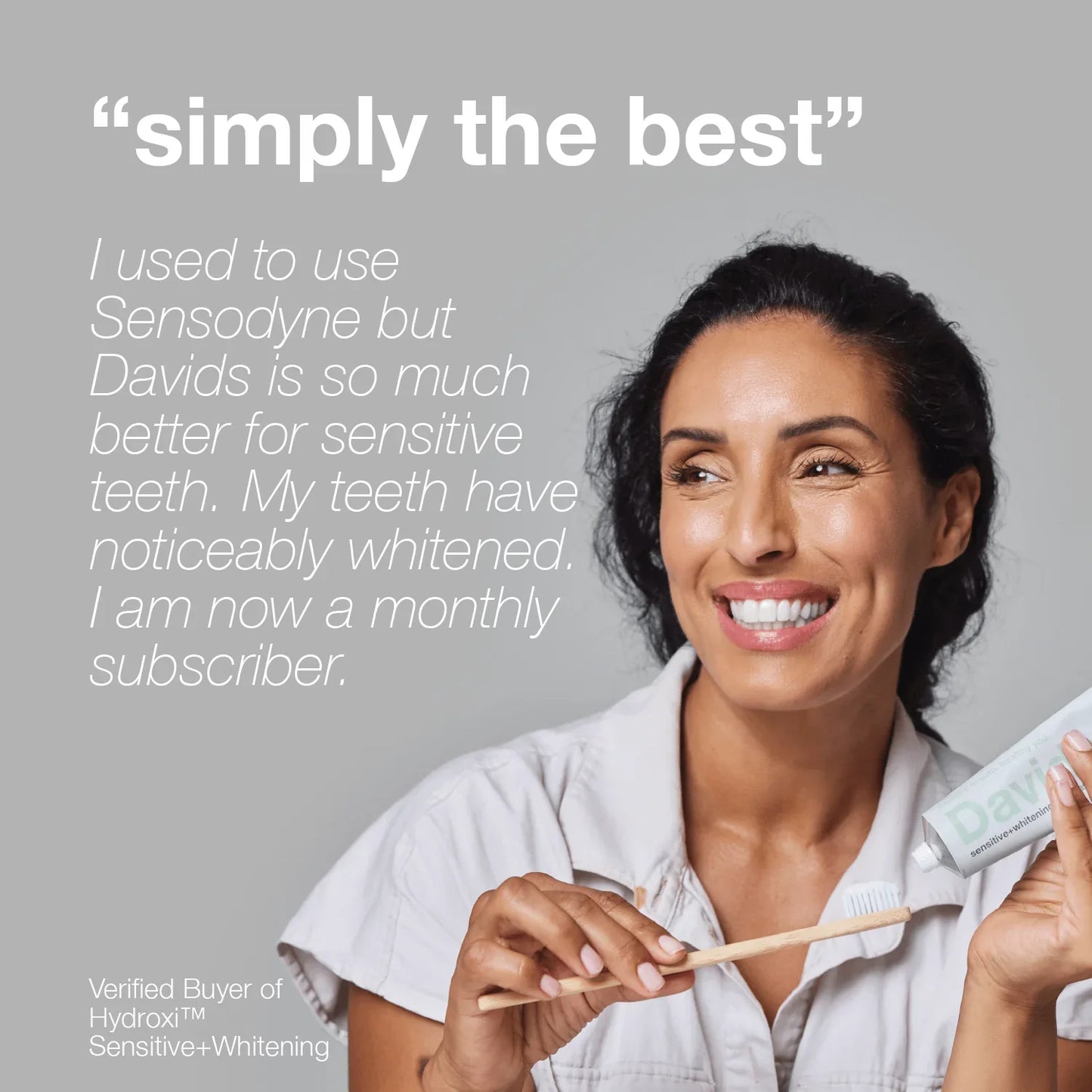 Davids Hydroxi™ sensitive + whitening toothpaste w/nano hydroxyapatite, peppermint, 4oz - 6pk