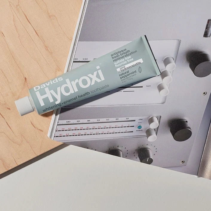 Davids Hydroxi™ whitening + enamel health toothpaste w/nano hydroxyapatite, peppermint, 4oz - 6pk