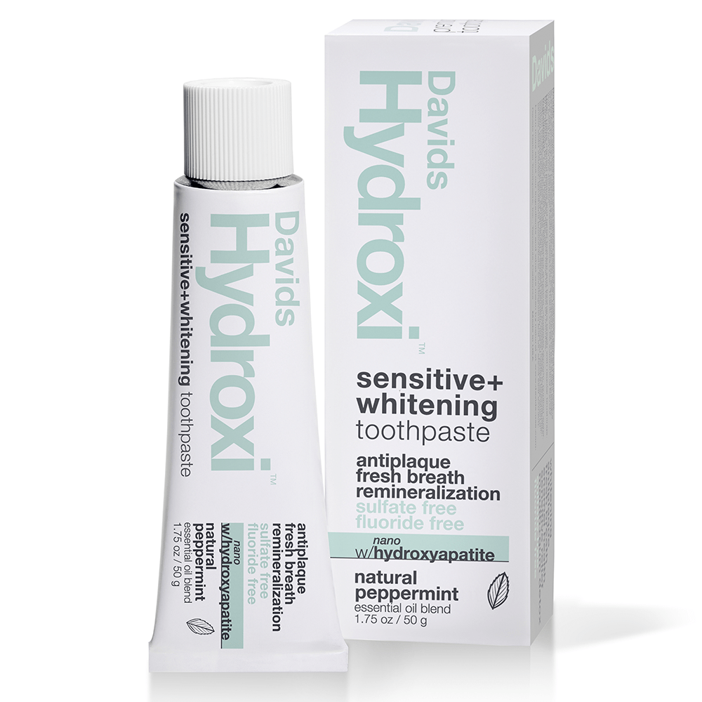 Davids Hydroxi™ sensitive + whitening toothpaste w/nano hydroxyapatite, peppermint, travel size, 1.75oz - 6pk