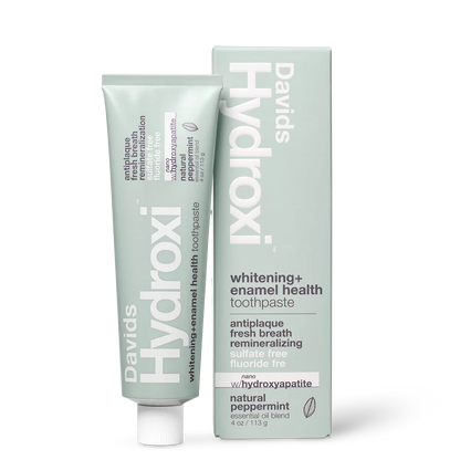 Davids Hydroxi™ whitening + enamel health toothpaste w/nano hydroxyapatite, peppermint, 4oz - 6pk