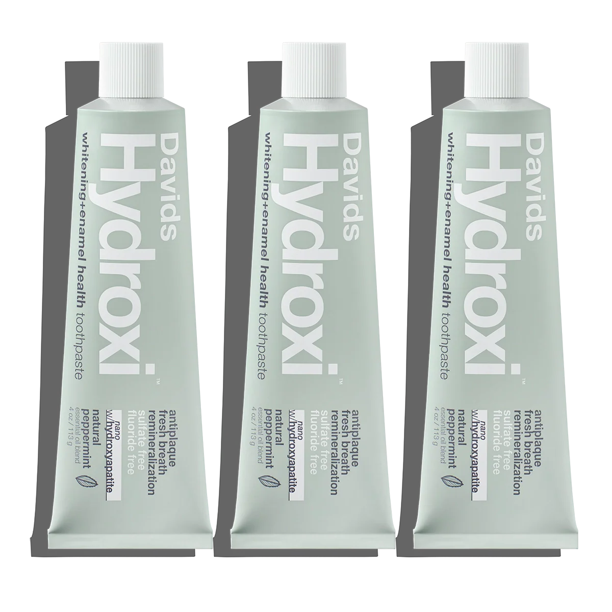 Davids Hydroxi™ whitening + enamel health toothpaste w/nano hydroxyapatite, peppermint, 4oz - 6pk