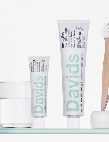 Davids Hydroxi™ sensitive + whitening toothpaste w/nano hydroxyapatite, peppermint, travel size, 1.75oz - 6pk